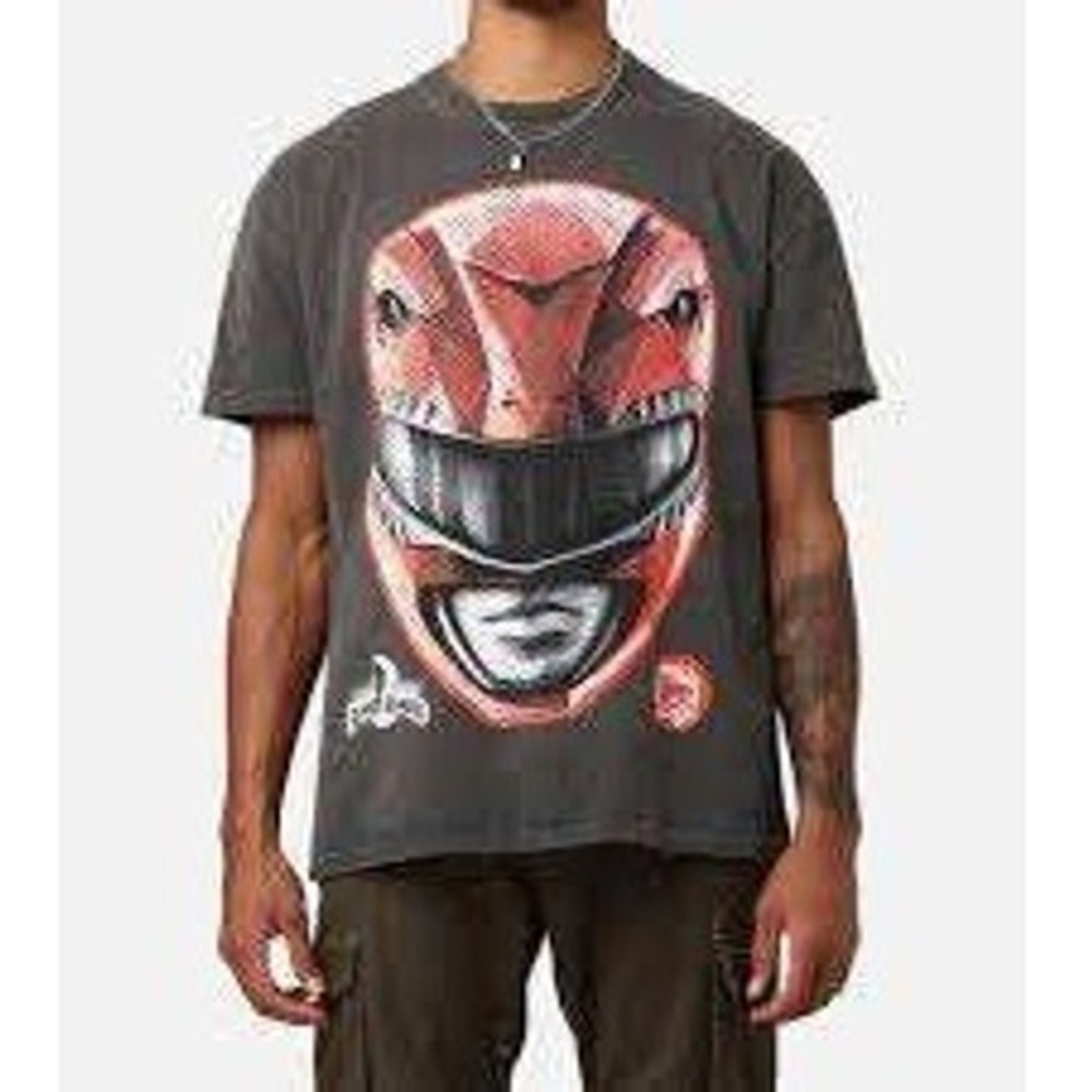 American Thrift X Power Rangers Red Ranger Big Head Heavyweight Vintage T-Shirt